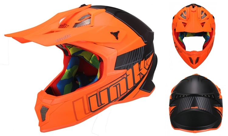 Casco moto naranja fluor hotsell